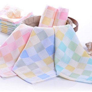 Double-layer two-layer gauze cotton small square baby baby baby shop baby saliva towel kindergarten towel 25x25