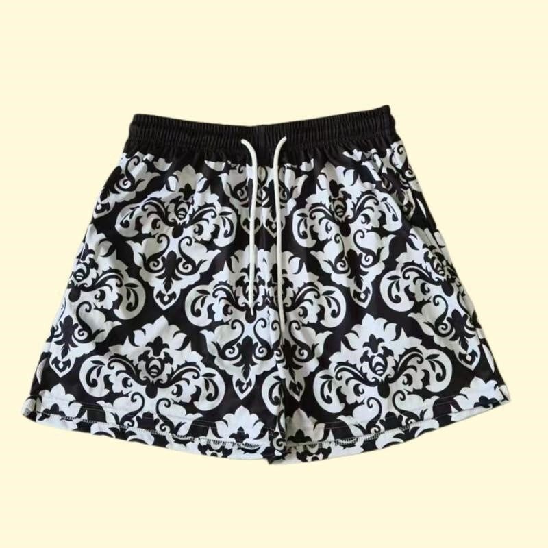 Cross-border summer new European and American trendy 3D printed quick-dry loose casual sports men's drawstring American-style shorts Cross-border summer new European and American trendy 3D printed quick-dry loose casual sports men's drawstring American-style shorts