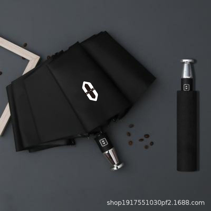 劳斯莱斯汽车标雨伞10骨全自动折叠黑胶晴奔驰雨伞宝马4S店广告伞|undefined