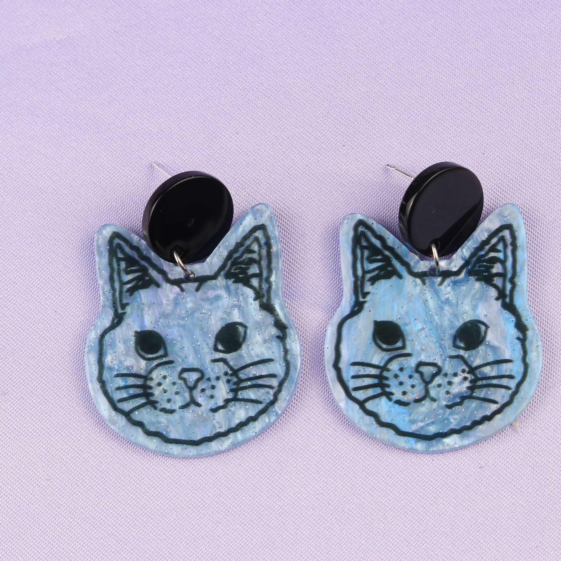 Fashion Cat Arylic Printing Women's Ear Studs 1 Pair display picture 1