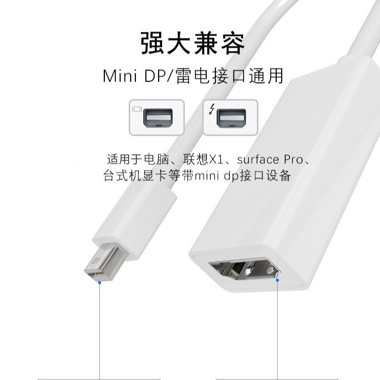 ミニdp変換hdmiケーブル4k hd雷変換ケーブルmini dp to hdmiコンピュータテレビコンバータ|undefined