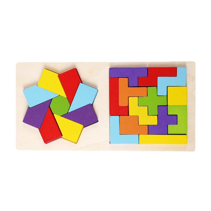 Madera Tetris juguetes de puzzle para niños bloques de construcción para niños y niñas de 3 - 6 años de edad puzzle puzzle