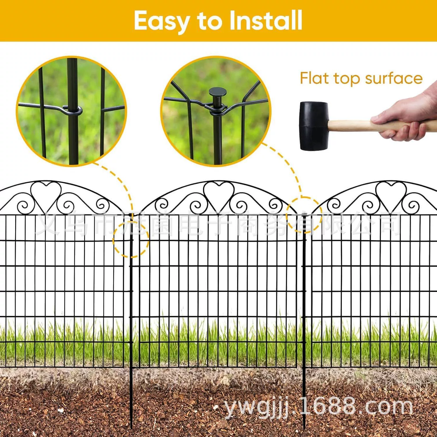 Металлическое ограждение для сада, защита от животных, прочное, устойчивое к ржавчине.