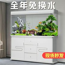 中小型鱼缸客厅家用办公室懒人免换水生态大型鱼缸玻璃金鱼缸全套