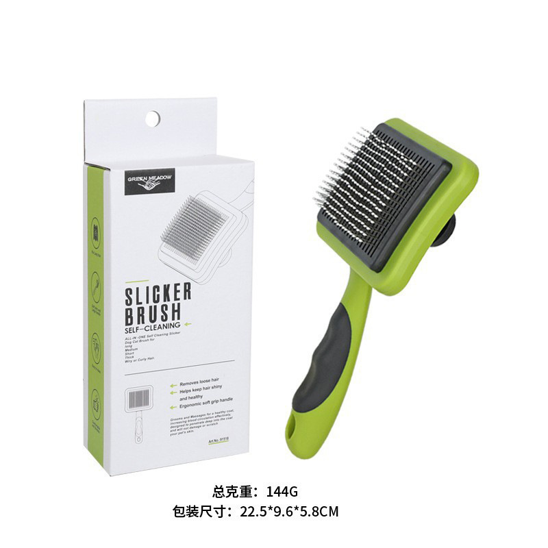 Peine para gatos para eliminar el pelo suelto, peine de agujas para gatos, peine con botón autolimpiante, peine para mascotas, peine para pelo de gato, especial para el cuidado de gatos.