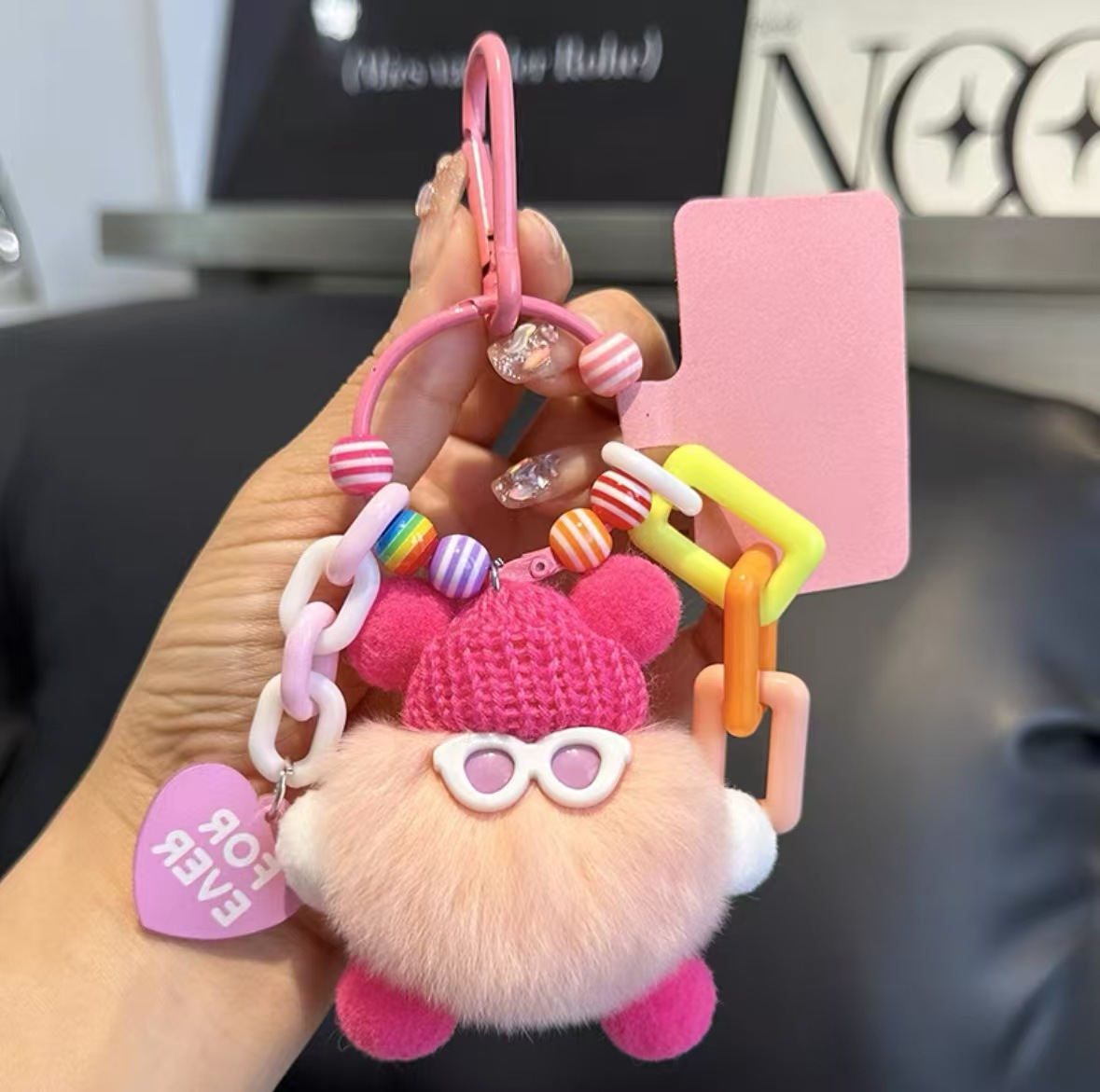 Muñeca monstruo de briquetas de dopamina colgante llavero de bricolaje lindo bolso de muñeca de felpa mochila colgante de teléfono móvil