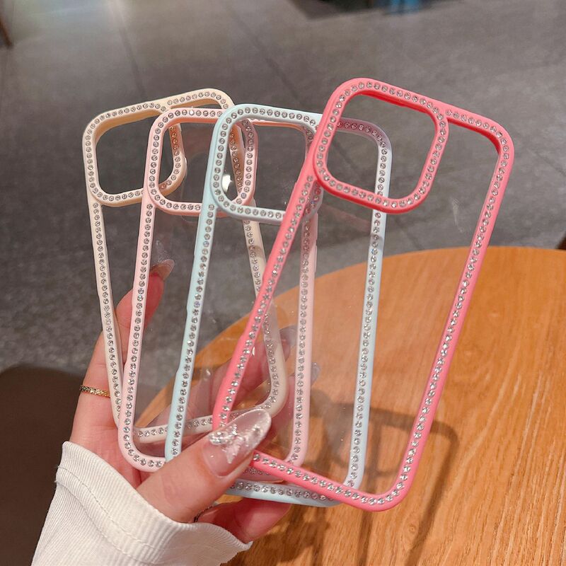 星钻闪壳iphone16promax手机壳闪钻边框苹果15PRO 亚克力简约保护|undefined