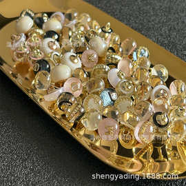 透明气泡珠字母MD爱心镶钻外套针织衫服饰蘑菇手缝扣纽扣树脂扣子