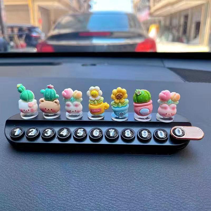 Nuevo de pie de imitación de maceta placa de número de coche placa de estacionamiento temporal placa de coche de teléfono artículos de decoración creativos