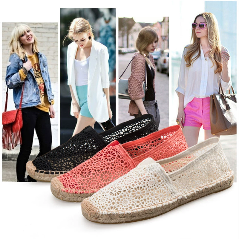 Новая льняная соломенная трава, вырезая полые рыбацкие туфли