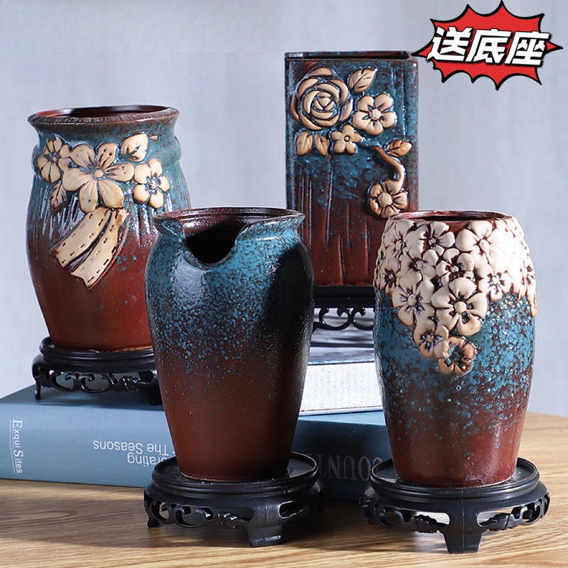 Fleshy Flower Pot Master Old Pile High Pot Breathable Coarse Pottery Large Special Offer Retro Meat Pot Large Diameter Clearance Pottery Pot