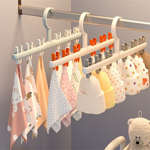 Sock drying hanger baby clothes drying rack household plastic drying storage with clip baby children's clothes hanger D