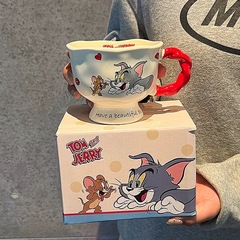 見栄えの良い漫画のトムとジェリーのカップマグセラミックカップウォーターカップホームオフィス朝食コーヒーカップ