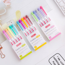 韩国东亚DONG-A淡彩荧光笔组合套装5色手帐涂鸦重点笔记不刺眼