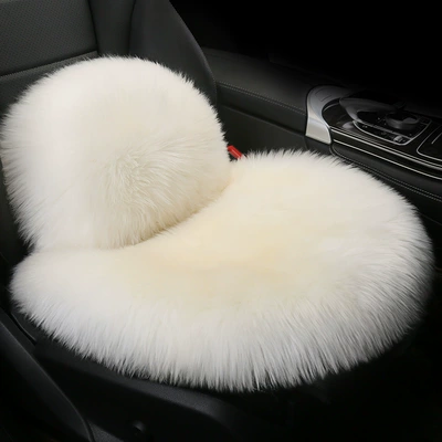Fur Non-slip Integrated General — Wool pad - wool-integrated-pad-square-cushion-lumbar-support-off-white