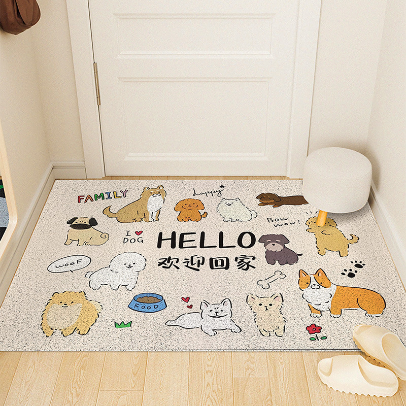 Entrance Door Floor Mat Cartoon Entrance Wire Ring Foot Mat Home Entrance Door Stain-Resistant Mud-Scratching Anti-Slip Pvc Carpet