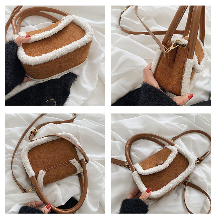 Fashion Plush Handbag Female Autumn And Winter 2021 New Trendy One-shoulder Messenger Bag display picture 17