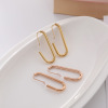 Earrings stainless steel, European style, simple and elegant design, wholesale