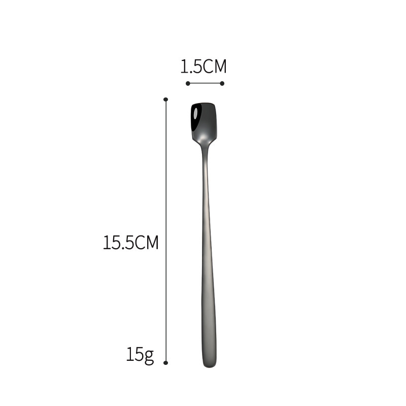 304ステンレス角頭マグカップ攪拌スプーン食器長柄金色スプーンコーヒー蜂蜜粉ミルクスプーン薬スプーン|undefined