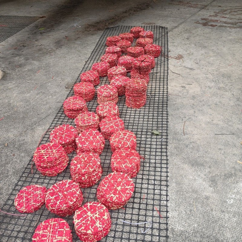 红色插蔑网格编织家用竹编混搭挂件婚礼节日喜庆装饰竹制品新中式|undefined