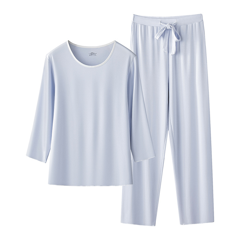 Procesamiento personalizado 80S lujo austriaco modal otoño e invierno pantalones recortados con mangas tres cuartos para mujer