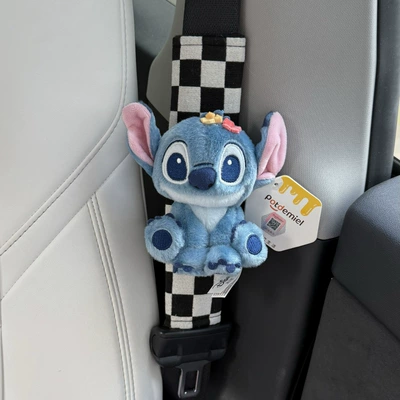 Seat belt shoulder pad – Decoration Free - chess-grid-squatting-stitch-shoulder-pads