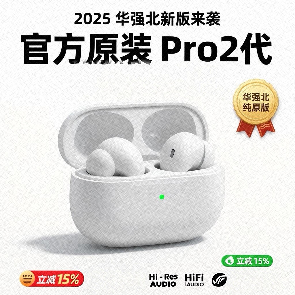 2025 New Super Bass Bluetooth Headset Huaqiangbei In-Ear Enc Noise Reduction High Quality Noise Reduction Wireless