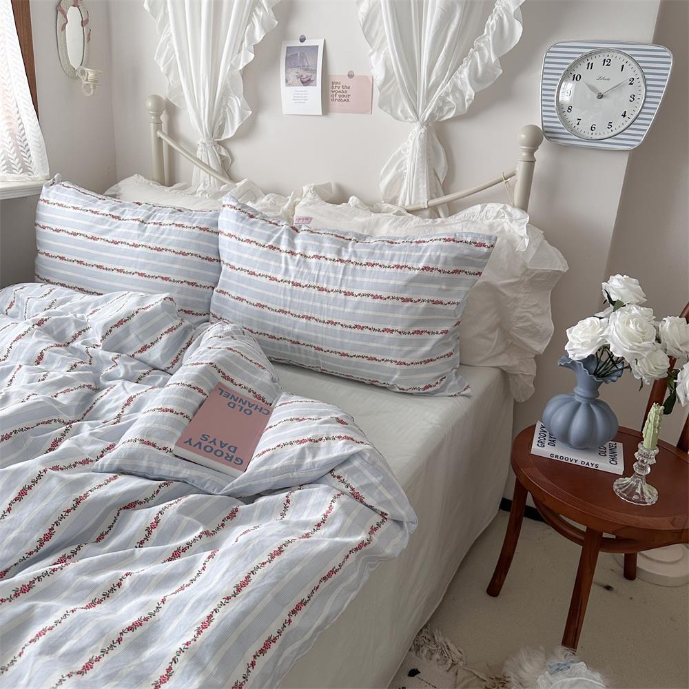 蓝风樱野【枕套碎花一对】