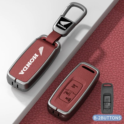 Tian Motorcycle Sensor Key Cover Car key bag - standard-model-b-volcano-red-zinc-alloy-shell-car-logo-square-buckle