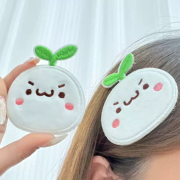 New Cute Long Grass Hair Bun Bangs Patch, Cute Girly Style, Seamless Hair Tidying Tool, Cartoon Magic Tape