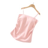 Летний базовый топ с чашечками, свободный крой, для маленькой груди