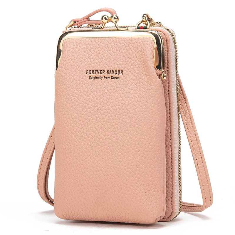 FOREVER SAVOUR Small Kids Wallet Shoulder Bag with Touch Screen Phone Pocket, City Style, 18x11x5 cm