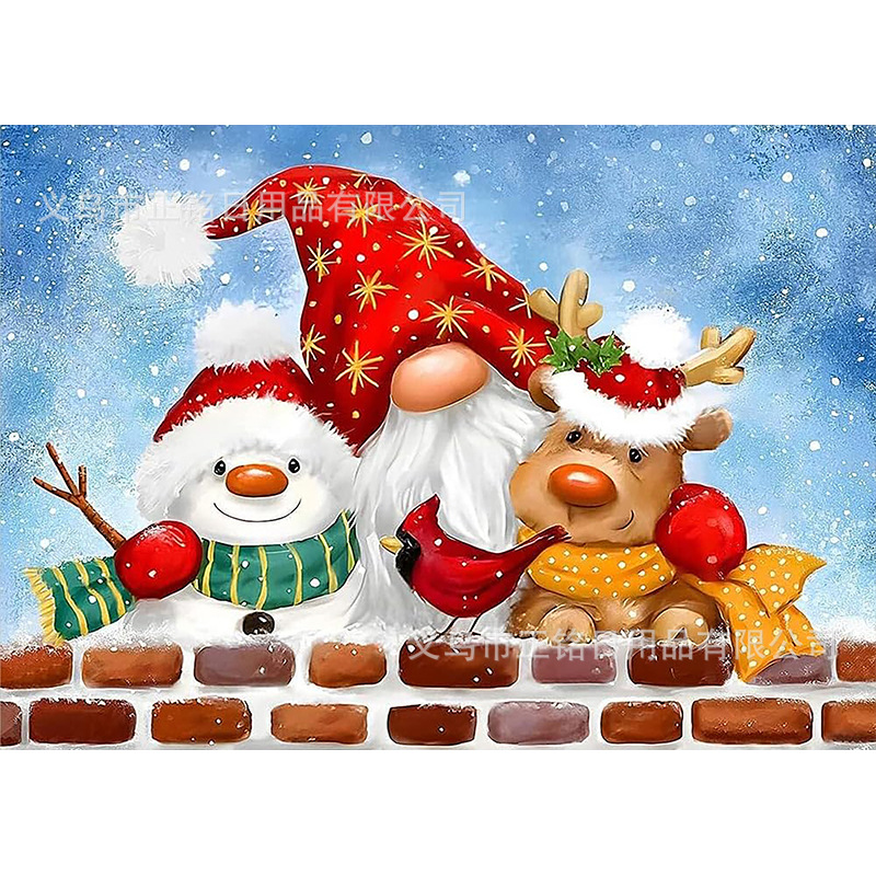 Nueva Navidad Diamante Pintura 5d Santa Claus Elk Muñeco de nieve Decoración Pintura colgante DIY Diamante completo Ventas directas de fábrica