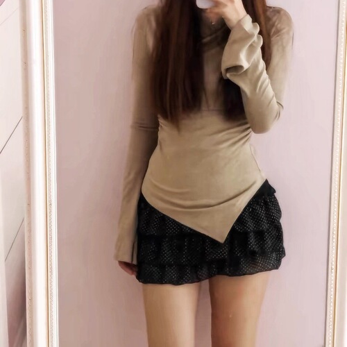 Slimming pure cotton chiffon cake skirt puff skirt mini base skirt floral short skirt lace half skirt for women