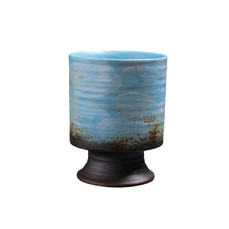 Vintage-Becher mit Graffiti, ofengedrehter Becher, hochwertige rustikale Keramiktasse für Kaffee und Frühstück, kreative Vintage-Tasse für Nachmittagstee_voghion.com