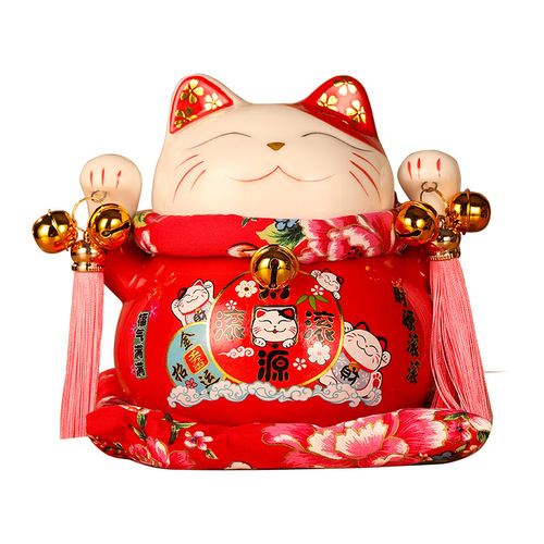 Lucky Cat Large Ornament Piggy Bank Store Opening Ornaments Creative Gifts Home Accessories Ceramic Craft Gifts
