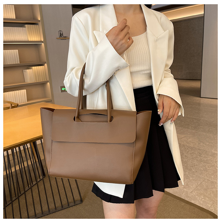 2024 Donna Nuovo Lare Capacità Alta Qualità Texture Semplice Tempo Libero Colore Solido PU Versatile Trendy Portatile Ascellare_voghion.com