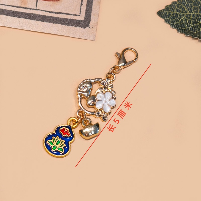 国民スタイル合金竹フレッシュピンクフラワーペンダント中国ベルペンダント古代スタイルチャイナ韓服衣類アクセサリー