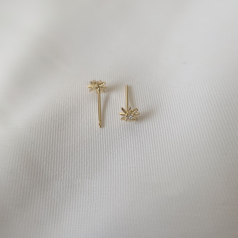 Pendientes de botón con circonita y perla para mujer_voghion.com