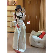 韩系休闲kitty刺绣薄款针织披肩女夏季新款外搭配裙T恤坎肩上衣