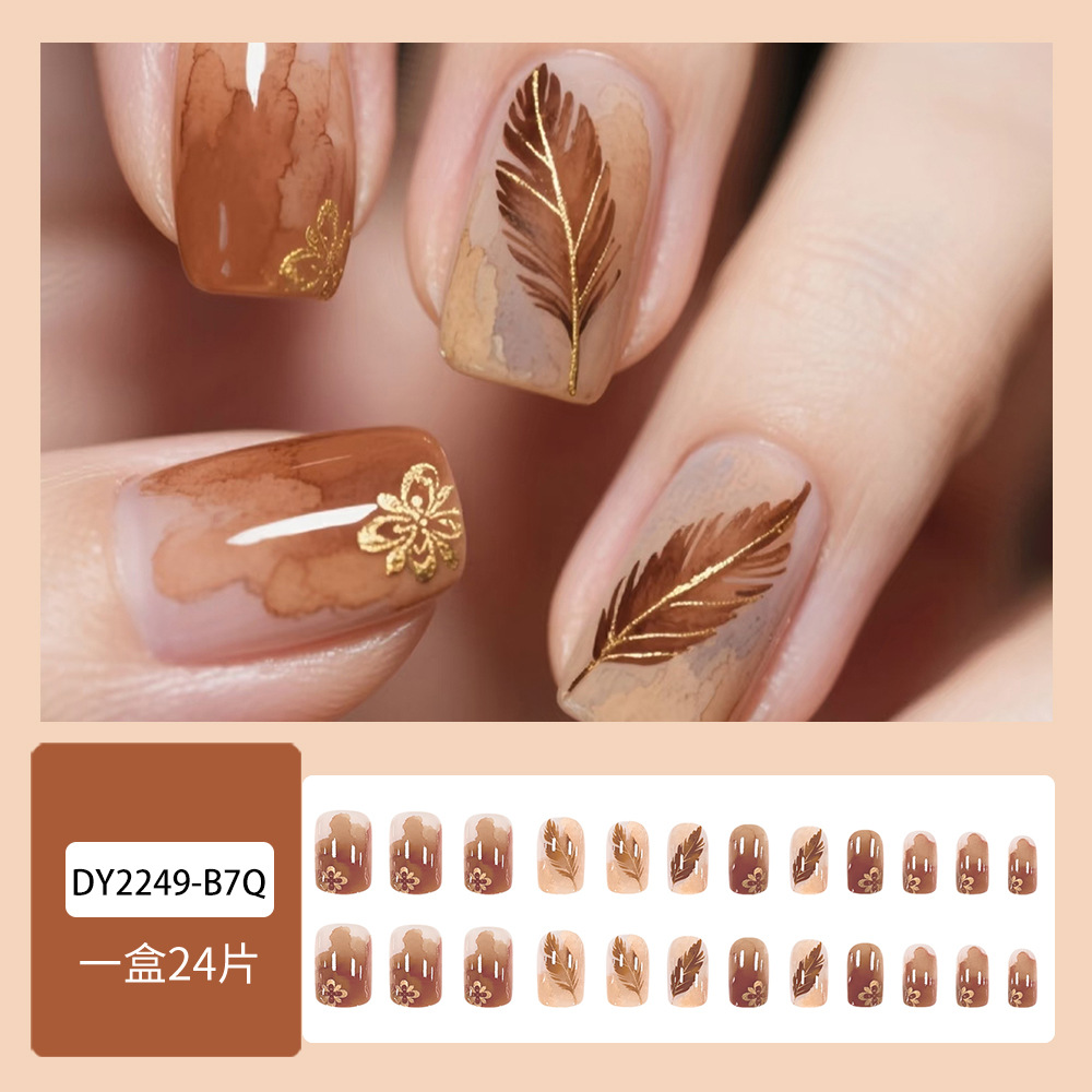Puntas de uñas postizas de estilo europeo y americano, piezas de uñas desmontables de longitud media, uñas usables, puntas de uñas puras y elegantes.