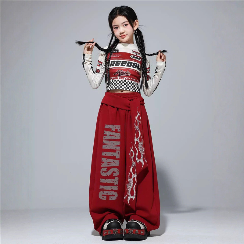 Jazz trajes de chicas niños callejeros niños trajes de chicas jazz moda danza hip hop set de espectáculo