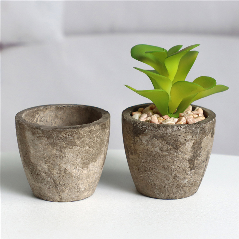 Succulent Plant Mini Bonsai Set, Paper Pulp Flower Pots, Artificial Flower Plant Decorative Ornaments, Recycled Paper Pulp Flower Pots
