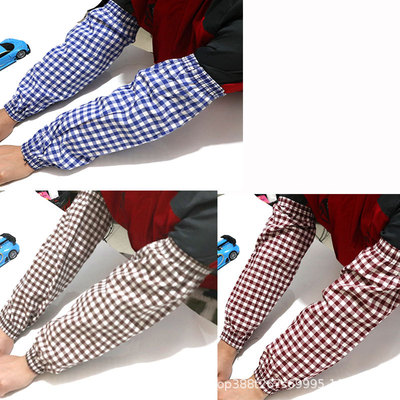 彩格四针袖套棉布加长袖套家务工作防尘防脏棉格袖套防晒四季可带