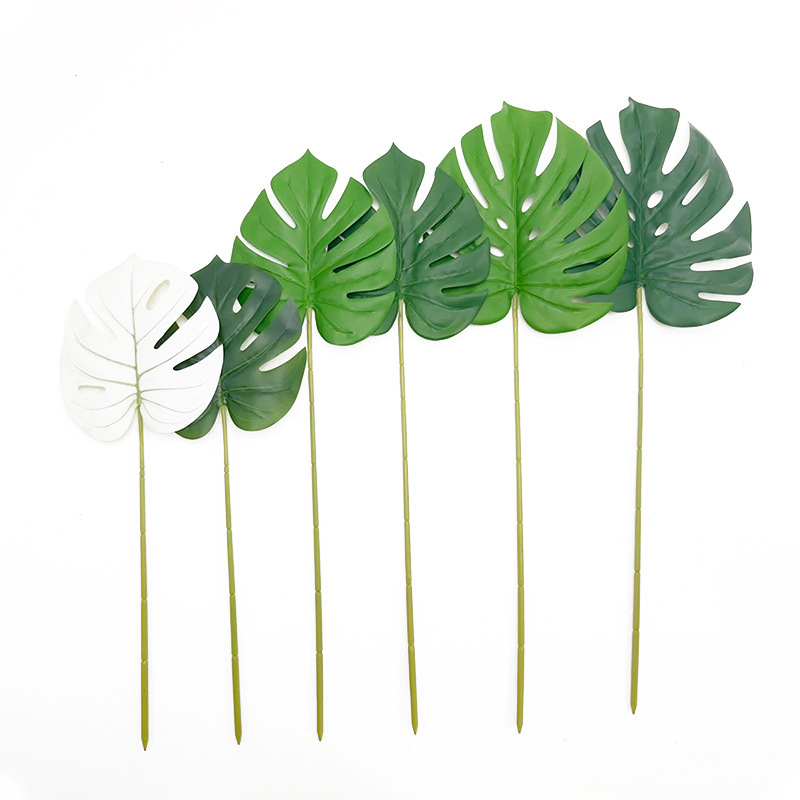 Hoja de tortuga artificial suministro transfronterizo planta verde al por mayor planta accesorios de pared hojas decoración del hogar simulación hoja de tortuga