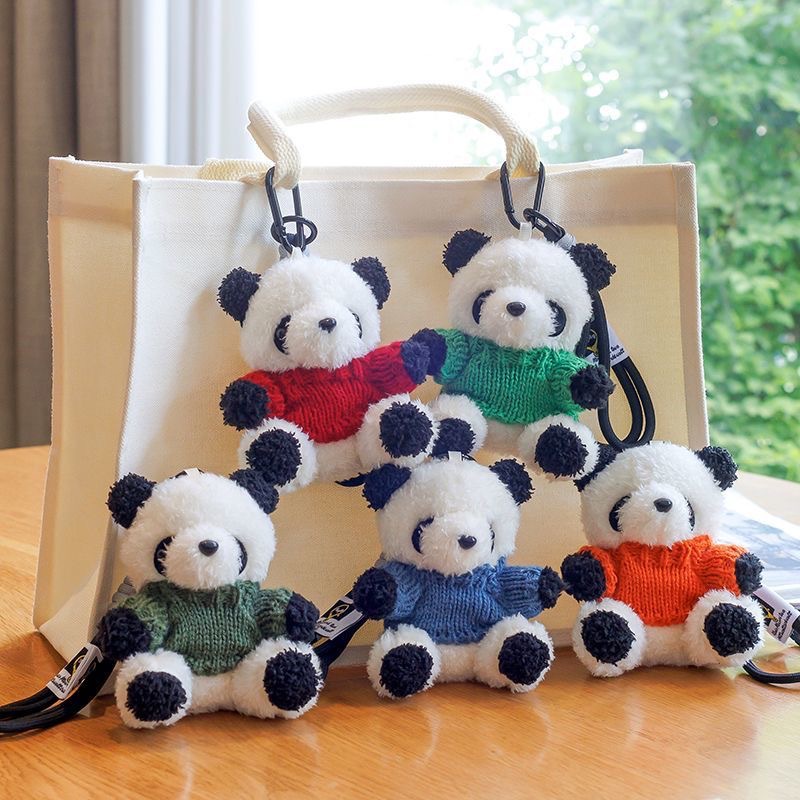 Caricatura panda peluche colgante oso espacial bolsa colgar decoración Wenchuang peluche muñeca llavero regalo para parejas