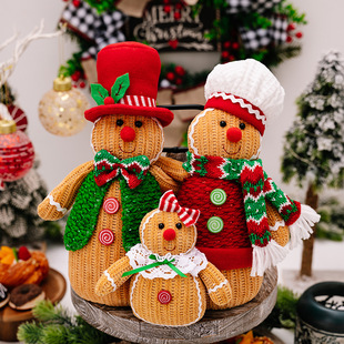 Christmas decorations creative gingerbread man doll ornaments a family of three gingerbread man window ornaments doll gifts