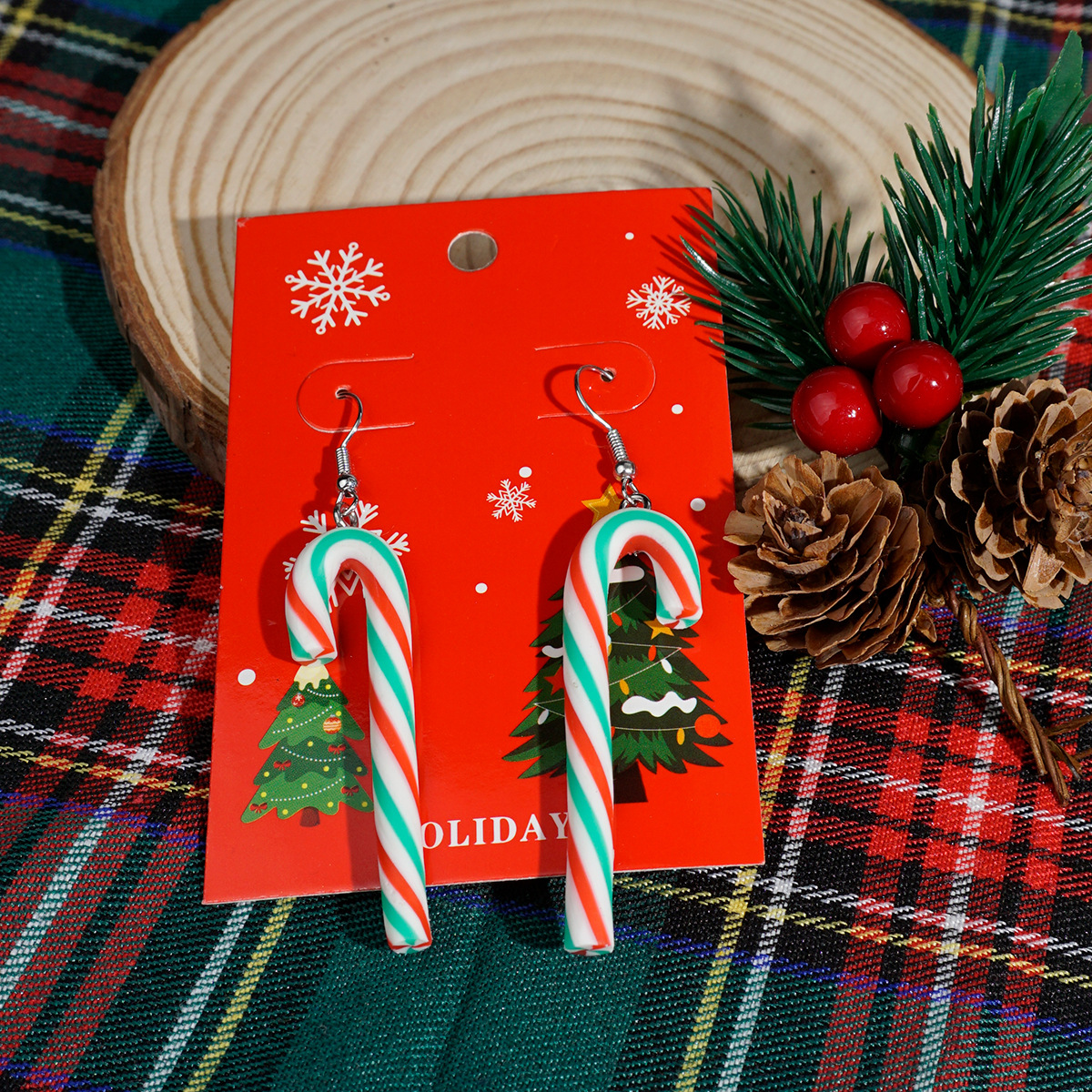 30g Weight Iron Ear Needle Material Drop Earrings Classification 1 Pair Quantity Party, Festival Occasion Alloy Material Christmas Festival Christmas Tree, Santa Claus, Snowflake Pattern Women's Gender IG Style Style 1 Pair Christmas IG Style Christmas Tree Santa Claus Snowflake Alloy Drop Earrings 20