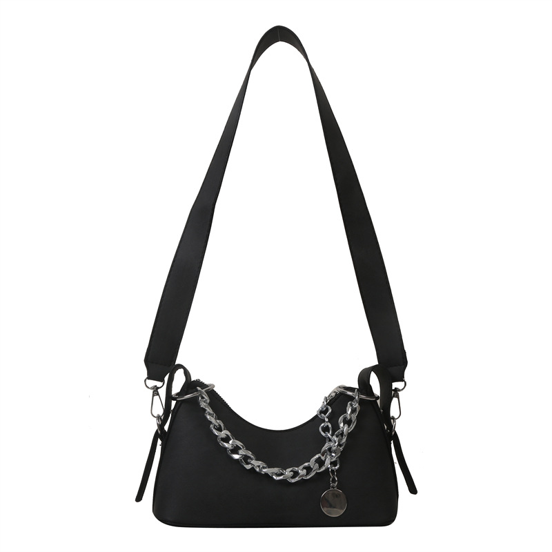 2023 nuevo bolso de media luna casual simple bolso de las axilas retro ins bolsa de cadena de textura de moda bolsa pequeña portátil para mujer