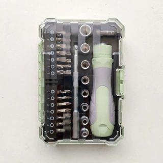 39件套尾盖可放批头棘轮螺丝刀手工具组套延长磁性接杆